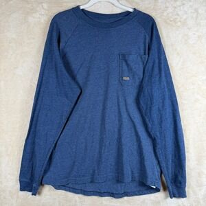 Ariat Rebar Mens Long Sleeve Pocket‎ T Shirt Graphic Rebar Cotton Blue L